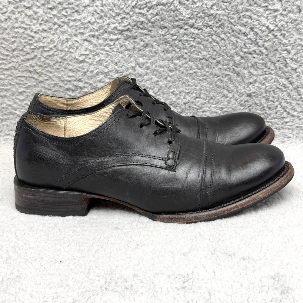 Freebird By Steven Finn Mens Size 9 Oxford Dress Shoes Black Leather Cap Toe
